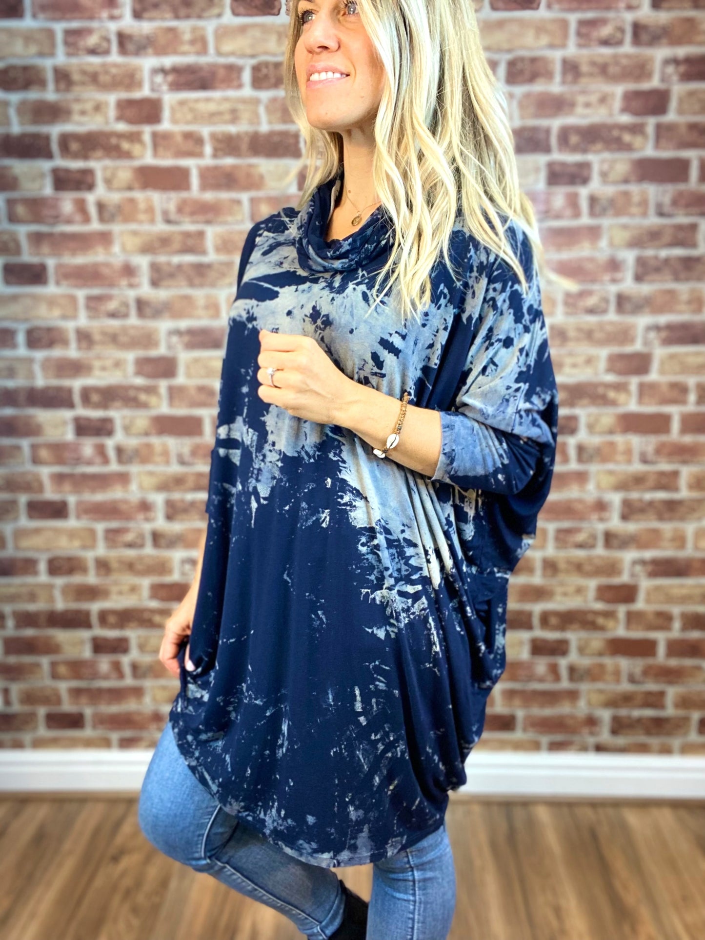 Snood Tunic Top- Splash Print